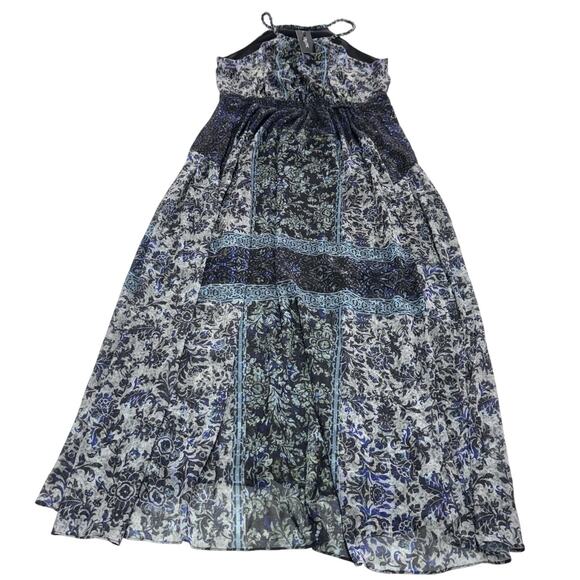 City Chic Maxi Dress Womens Medium French Navy Mosaic Twist Sleeveless Boho Chic - Picture 1 of 9